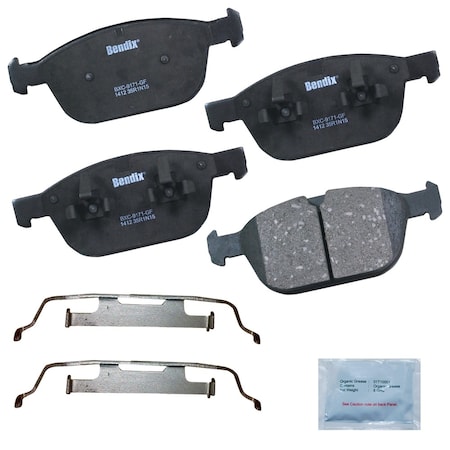 Bendix Bendix Premium Copper Free Ceramic BPR Disc Brake Pad - Front, CFC1412 CFC1412