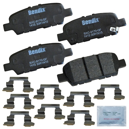 Bendix Bendix Premium Copper Free Ceramic BPR Disc Brake Pad - Rear, CFC1415 CFC1415