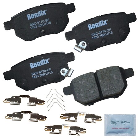 Bendix Bendix Premium Copper Free Ceramic BPR Disc Brake Pad - Rear, CFC1423 CFC1423