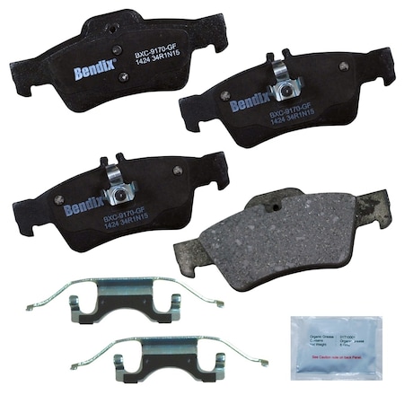 Bendix Bendix Premium Copper Free Ceramic BPR Disc Brake Pad - Rear, CFC1424 CFC1424