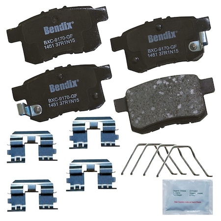 Bendix Bendix Premium Copper Free Ceramic BPR Disc Brake Pad - Rear, CFC1451 CFC1451
