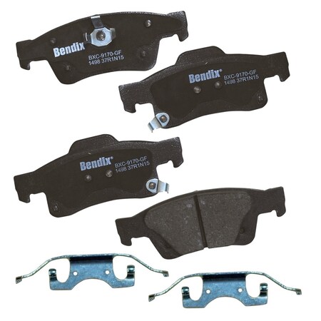 Bendix Bendix Premium Copper Free Ceramic BPR Disc Brake Pad - Rear, CFC1498 CFC1498