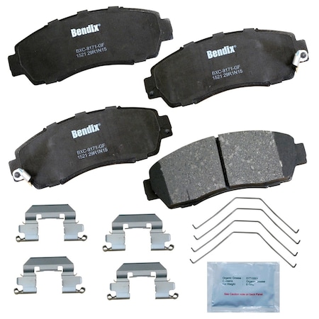 Bendix Bendix Premium Copper Free Ceramic BPR Disc Brake Pad - Front, CFC1521 CFC1521