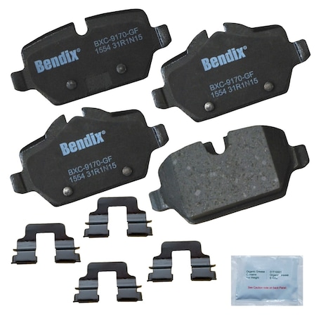 Bendix Bendix Premium Copper Free Ceramic BPR Disc Brake Pad - Rear, CFC1554 CFC1554