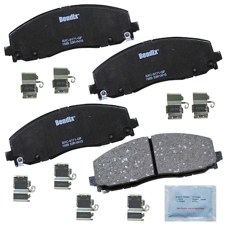 Bendix Bendix Premium Copper Free Ceramic BPR Disc Brake Pad - Front, CFC1589 CFC1589