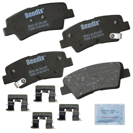 Bendix Bendix Premium Copper Free Ceramic BPR Disc Brake Pad - Rear, CFC1594 CFC1594