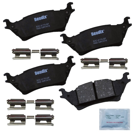 Bendix Bendix Premium Copper Free Ceramic BPR Disc Brake Pad - Rear, CFC1602 CFC1602