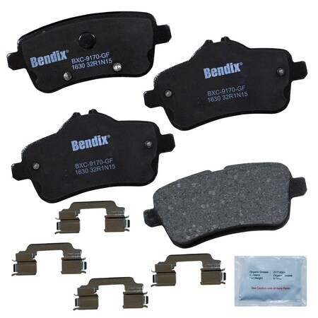 Bendix Bendix Premium Copper Free Ceramic BPR Disc Brake Pad - Rear, CFC1630 CFC1630