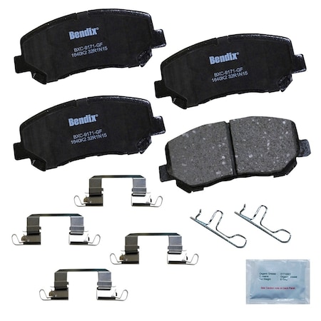 Bendix Bendix Premium Copper Free Ceramic BPR Disc Brake Pad-Front, CFC1640K2 CFC1640K2