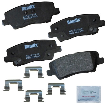 Bendix Bendix Premium Copper Free Ceramic BPR Disc Brake Pad - Rear, CFC1659 CFC1659