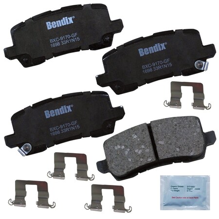 Bendix Bendix Premium Copper Free Ceramic BPR Disc Brake Pad - Rear, CFC1698 CFC1698