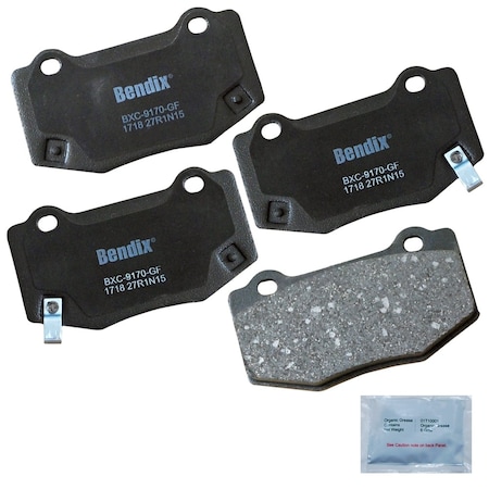 Bendix Bendix Premium Copper Free Ceramic BPR Disc Brake Pad - Rear, CFC1718 CFC1718