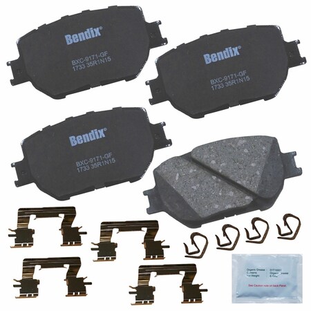 Bendix Bendix Premium Copper Free Ceramic BPR Disc Brake Pad - Front, CFC1733 CFC1733