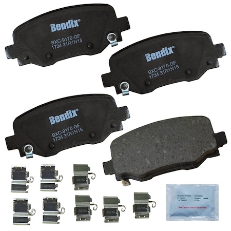 Bendix Bendix Premium Copper Free Ceramic BPR Disc Brake Pad - Rear, CFC1734 CFC1734