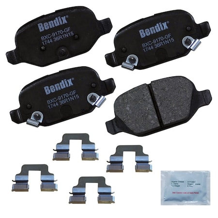 Bendix Bendix Premium Copper Free Ceramic BPR Disc Brake Pad - Rear, CFC1744 CFC1744