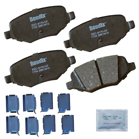 Bendix Bendix Premium Copper Free Ceramic BPR Disc Brake Pad - Rear, CFC1754 CFC1754
