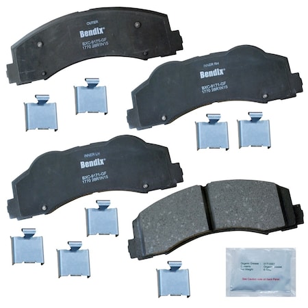 Bendix Bendix Premium Copper Free Ceramic BPR Disc Brake Pad - Front, CFC1770 CFC1770