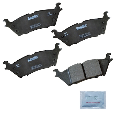 Bendix Bendix Premium Copper Free Ceramic BPR Disc Brake Pad - Rear, CFC1790 CFC1790