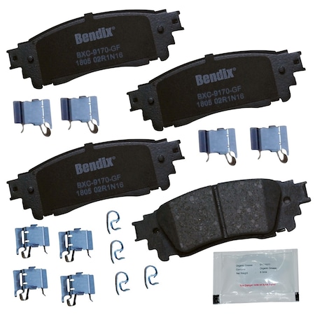 Bendix Bendix Premium Copper Free Ceramic BPR Disc Brake Pad - Rear, CFC1805 CFC1805
