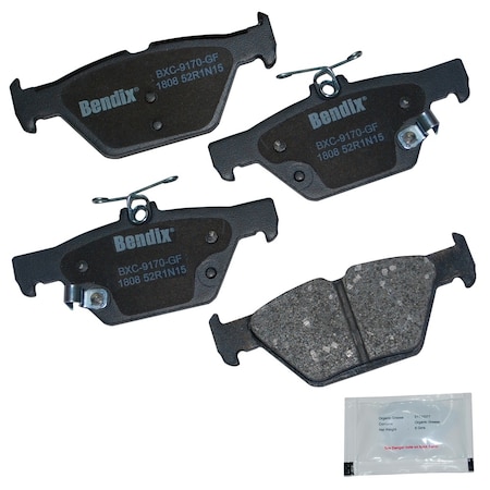 Bendix Bendix Premium Copper Free Ceramic BPR Disc Brake Pad - Rear, CFC1808 CFC1808