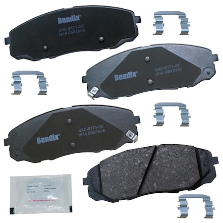 Bendix Bendix Premium Copper Free Ceramic BPR Disc Brake Pad - Front, CFC1814 CFC1814