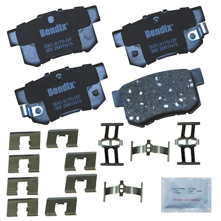 Bendix Bendix Premium Copper Free Ceramic BPR Disc Brake Pad - Rear, CFC365 CFC365