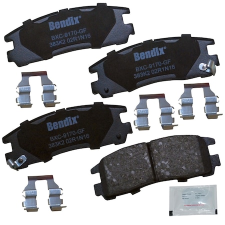 Bendix Bendix Premium Copper Free Ceramic BPR Disc Brake Pad - Rear, CFC383K2 CFC383K2