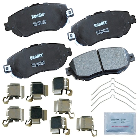 Bendix Bendix Premium Copper Free Ceramic BPR Disc Brake Pad - Front, CFC619 CFC619