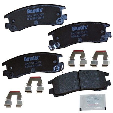Bendix Bendix Premium Copper Free Ceramic BPR Disc Brake Pad - Rear, CFC698 CFC698
