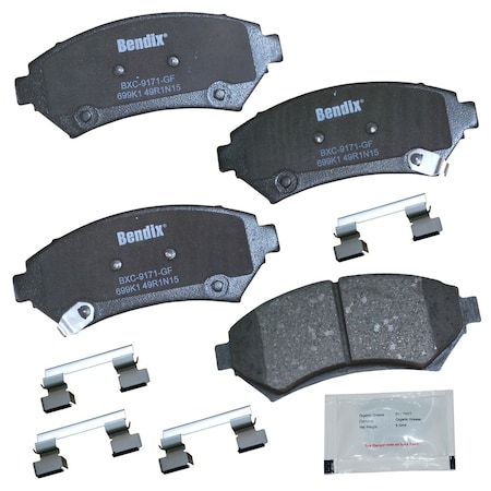 Bendix Premium Copper Free Ceramic BPR Disc Brake Pad-Front, CFC699K1 CFC699K1