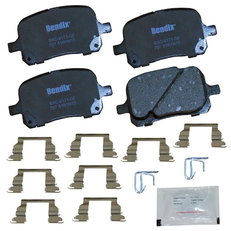 Bendix Bendix Premium Copper Free Ceramic BPR Disc Brake Pad - Front, CFC707 CFC707