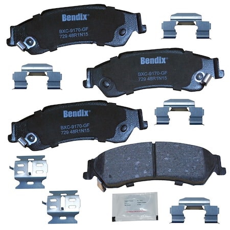 Bendix Bendix Premium Copper Free Ceramic BPR Disc Brake Pad - Rear, CFC729 CFC729