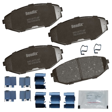 Bendix Bendix Premium Copper Free Ceramic BPR Disc Brake Pad - Front, CFC793 CFC793