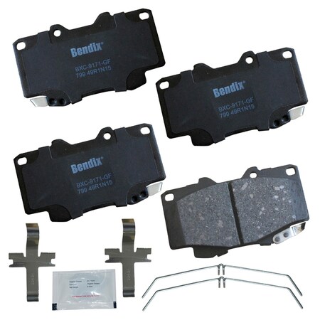 Bendix Bendix Premium Copper Free Ceramic BPR Disc Brake Pad - Front, CFC799 CFC799