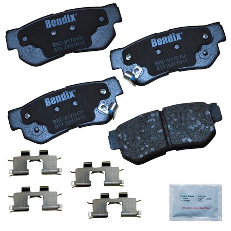 Bendix Bendix Premium Copper Free Ceramic BPR Disc Brake Pad - Rear, CFC813 CFC813