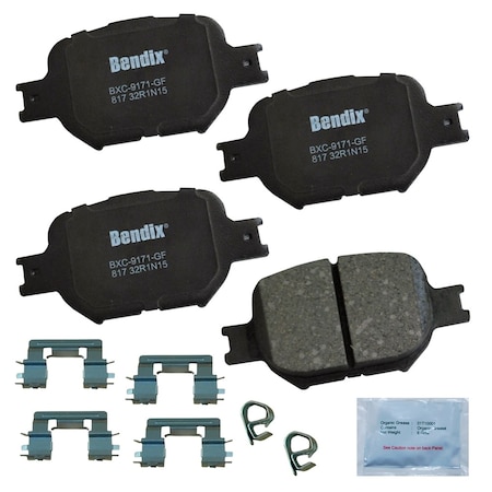 Bendix Bendix Premium Copper Free Ceramic BPR Disc Brake Pad - Front, CFC817 CFC817