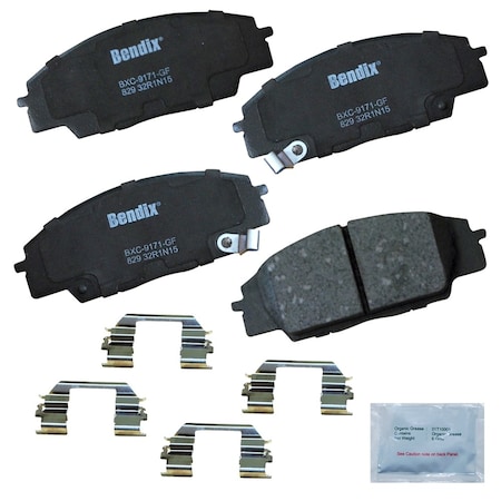 Bendix Bendix Premium Copper Free Ceramic BPR Disc Brake Pad - Front, CFC829 CFC829