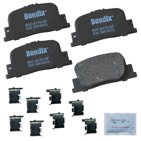 Bendix Bendix Premium Copper Free Ceramic BPR Disc Brake Pad - Rear, CFC835 CFC835
