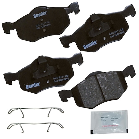 Bendix Bendix Premium Copper Free Ceramic BPR Disc Brake Pad - Front, CFC843 CFC843
