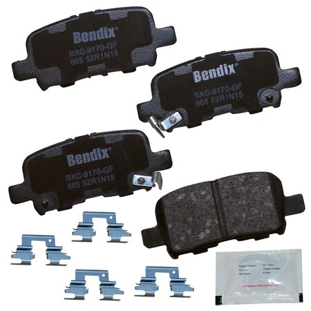 Bendix Bendix Premium Copper Free Ceramic BPR Disc Brake Pad - Rear, CFC865 CFC865
