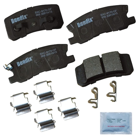 Bendix Bendix Premium Copper Free Ceramic BPR Disc Brake Pad - Rear, CFC868 CFC868