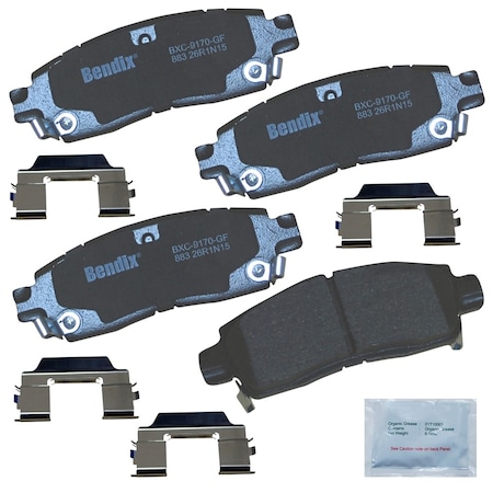 Bendix Bendix Premium Copper Free Ceramic BPR Disc Brake Pad - Rear, CFC883 CFC883
