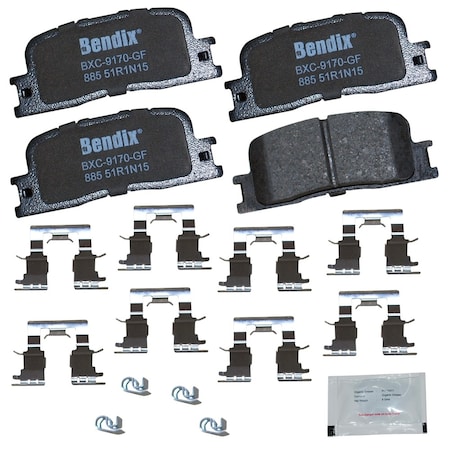 Bendix Bendix Premium Copper Free Ceramic BPR Disc Brake Pad - Rear, CFC885 CFC885
