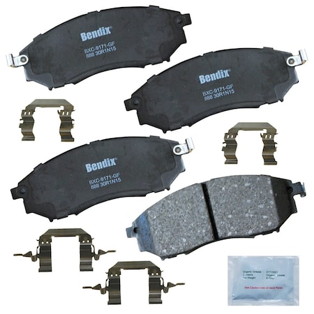 Bendix Bendix Premium Copper Free Ceramic BPR Disc Brake Pad - Front, CFC888 CFC888