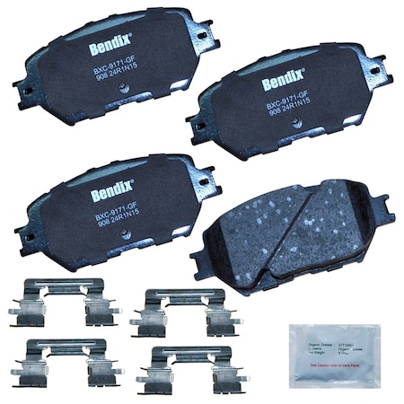 Bendix Bendix Premium Copper Free Ceramic BPR Disc Brake Pad - Front, CFC908 CFC908