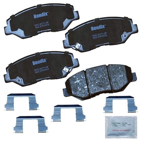Bendix Bendix Premium Copper Free Ceramic BPR Disc Brake Pad - Front, CFC943 CFC943
