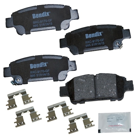 Bendix Bendix Premium Copper Free Ceramic BPR Disc Brake Pad - Rear, CFC995 CFC995