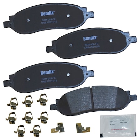 Bendix Bendix Prm Copper Free Semi-Metallic BPR Disc Brake Pad-Rear, CFM1068 CFM1068