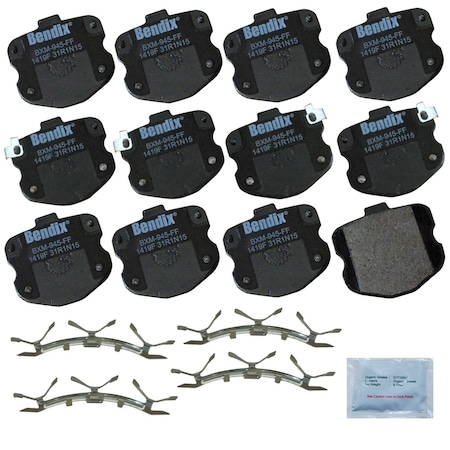 Bendix Bendix Prm Copper Free Semi-Metallic BPR Disc Brake Pad-Front, CFM1419F CFM1419F