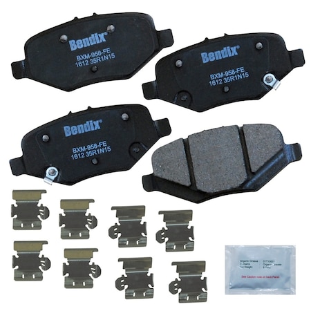 Bendix Bendix Prm Copper Free Semi-Metallic BPR Disc Brake Pad-Rear, CFM1612 CFM1612